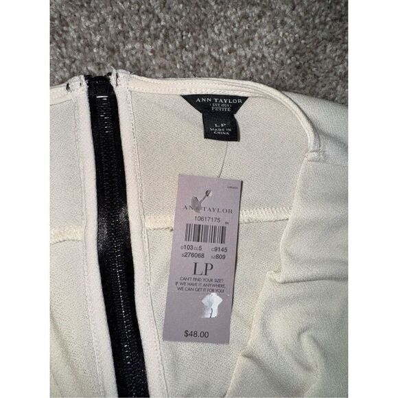 ANN TAYLOR Cream Wrap Front Sleeveless Blouse Top Shirt Size LP Large Peti - Picture 5 of 5